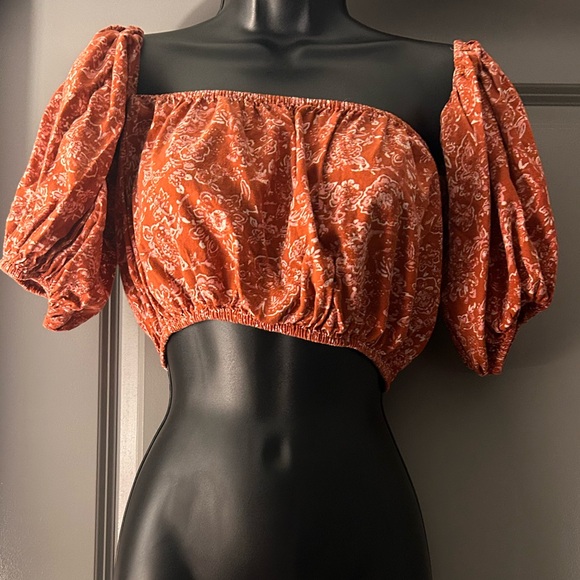 Rusting western off the shoulder crop top - Picture 2 of 3